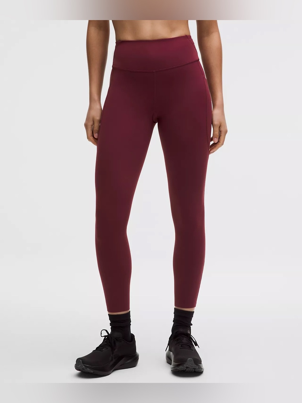Lululemon Fast and Free High Rise 25" leggings with Pockets •Burgundy Bay